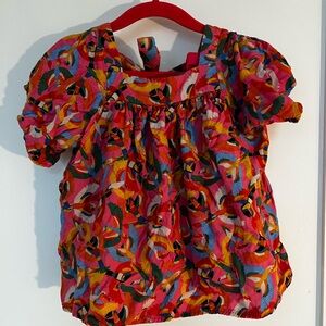 Fábula (farm rio) Colorful Kids' Puff Sleeve Top